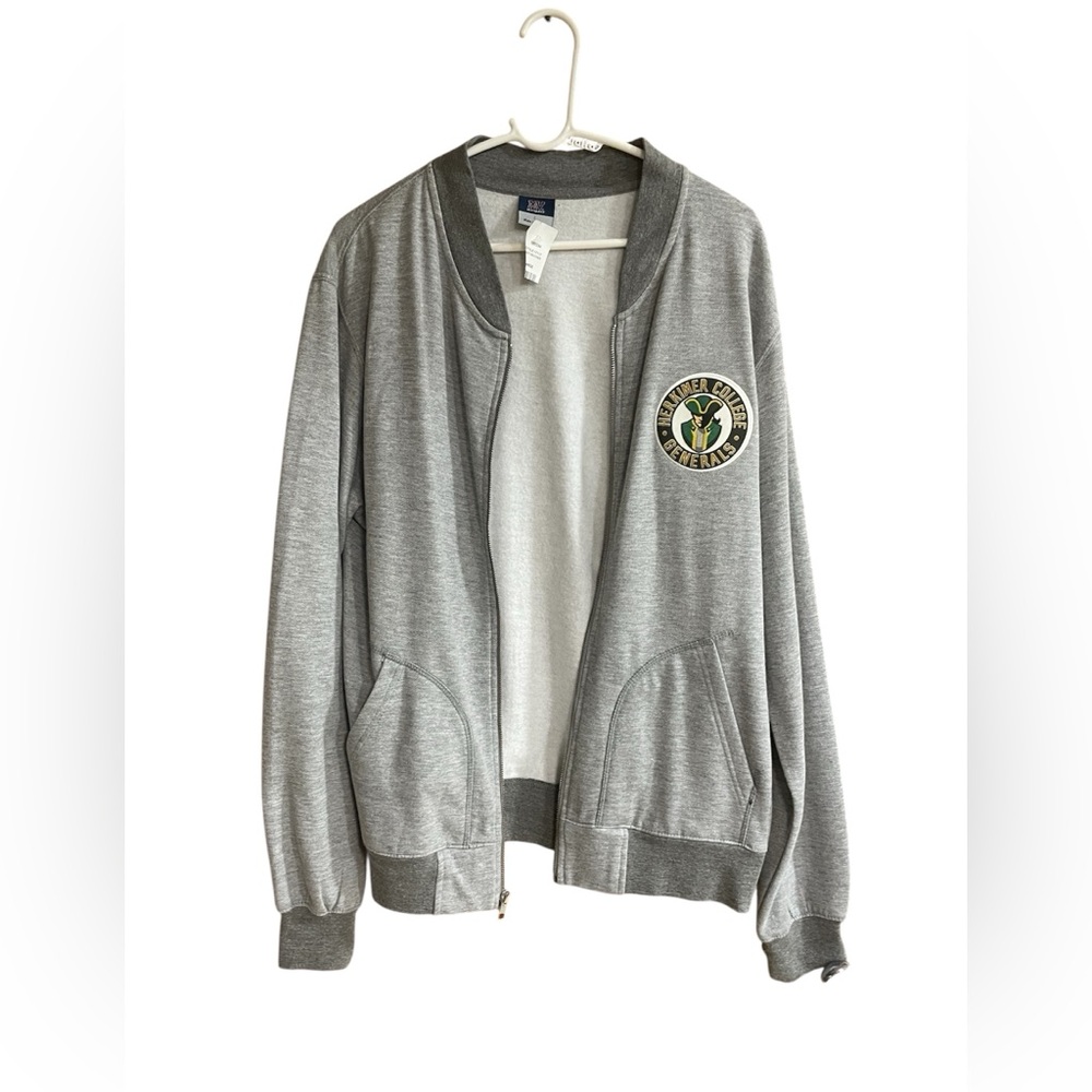 MV Sport Gray Heather Sweat Jacket Herkimer College NY Generals Size L NWT